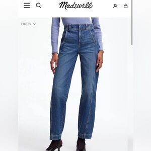 Madewell Jeans size 26 “barrel” trousers